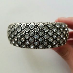 Aldo Silver Hinge Jewel Scallop Cuff